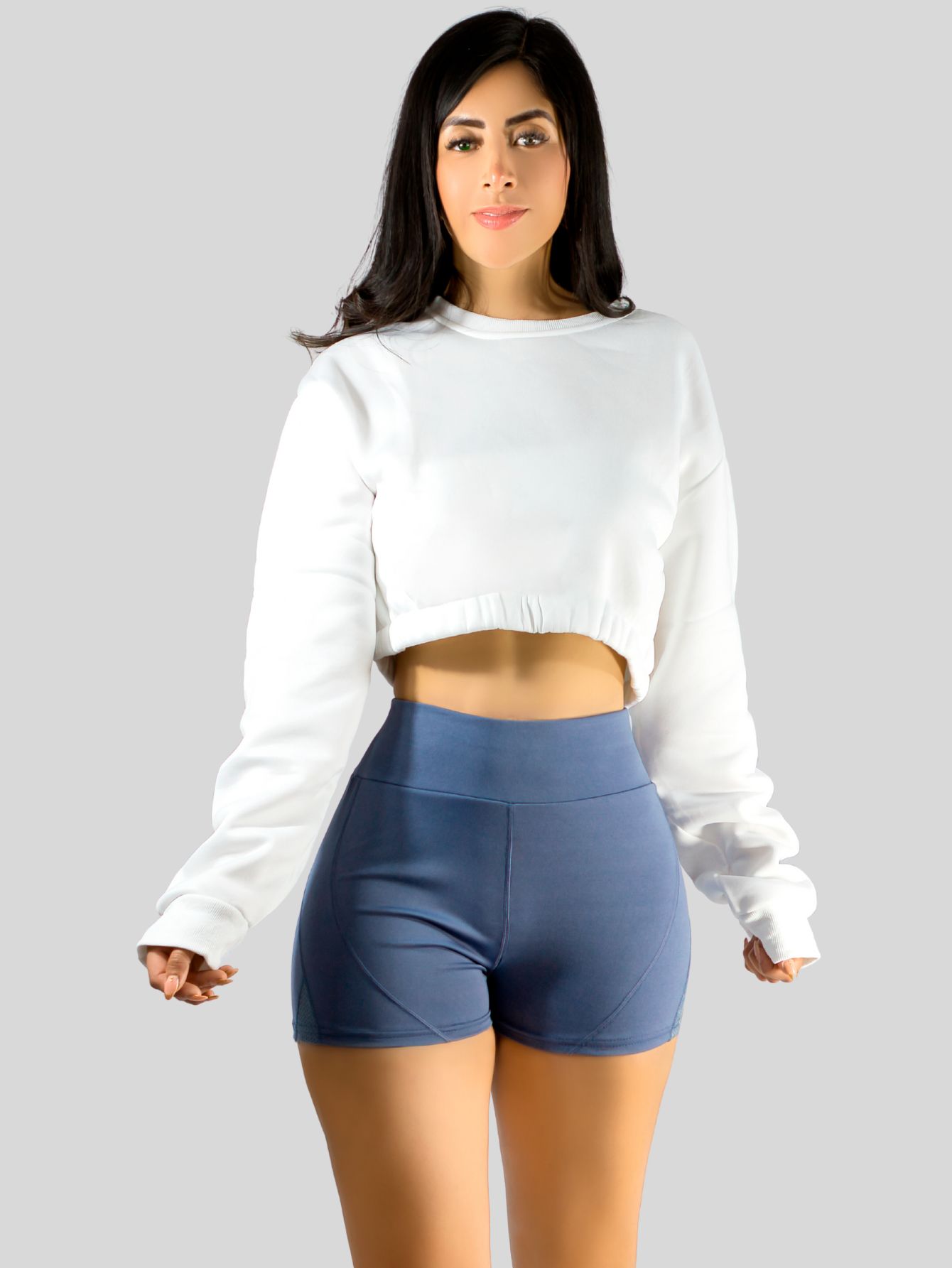 Foto 2 | Set De Dos Shorts De Mujer Corto Deportivo Stretch Sh-052 Color Negro Con Costuras Visibles