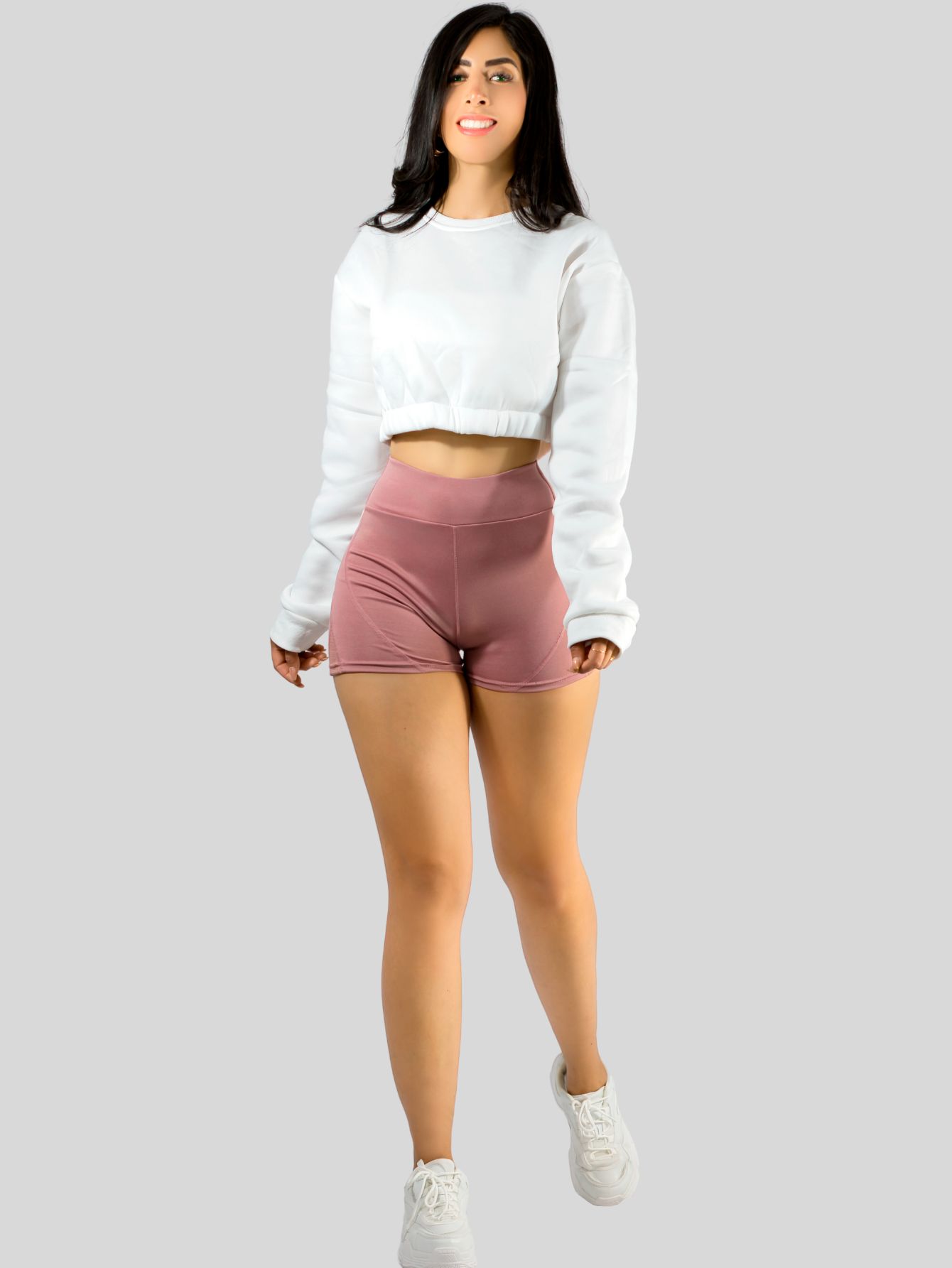 Foto 3 | Short De Mujer Corto Deportivo Stretch Sh-052 Color Coral Con Costuras Visibles