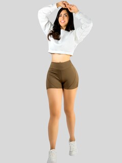 Foto 5 | Set De Dos Shorts De Mujer Corto Deportivo Stretch Sh-052 Color Negro Con Costuras Visibles