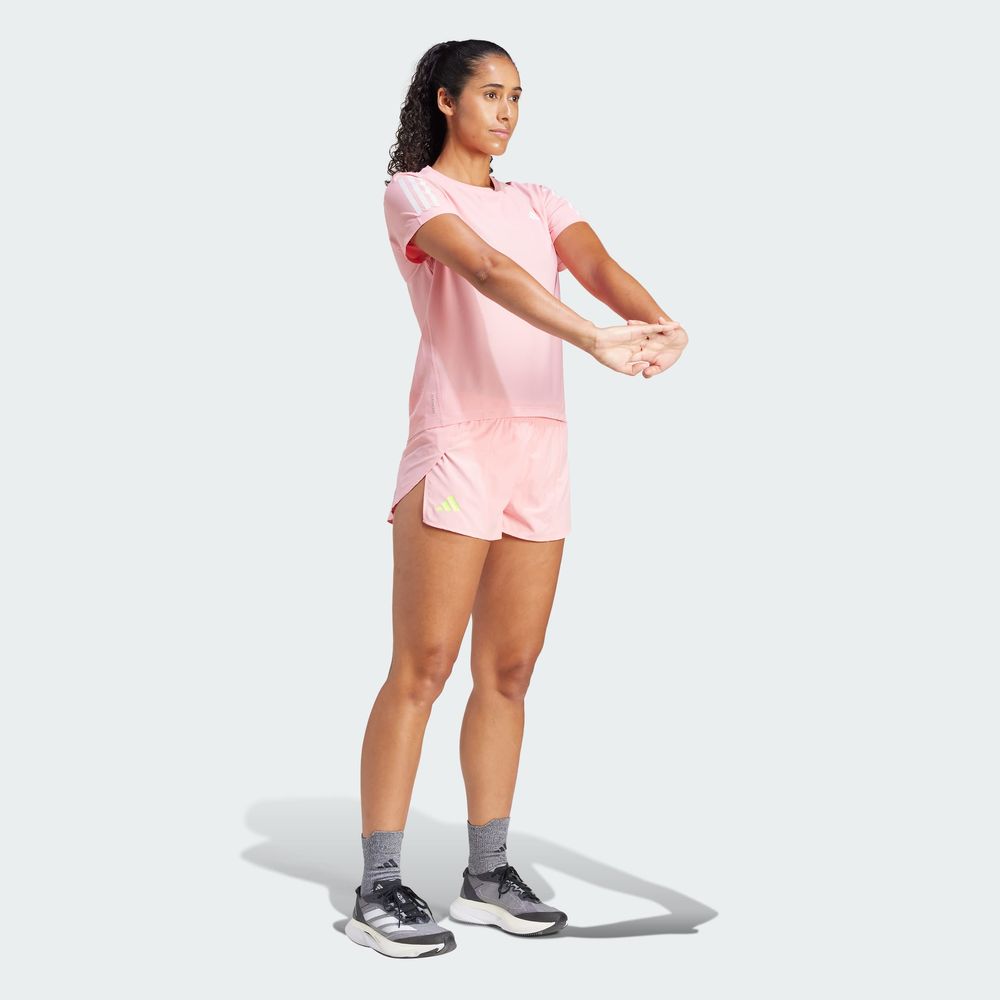 Foto 6 pulgar | Shorts De Running Adizero Essentials Split Adidas Rosa Mujer