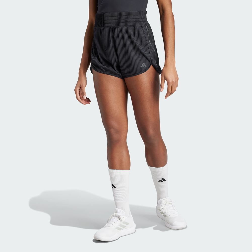 Foto 5 pulgar | Shorts Pacer All Gym Seasonal Rib Corte Alto 3 Franjas Adidas Negro Mujer