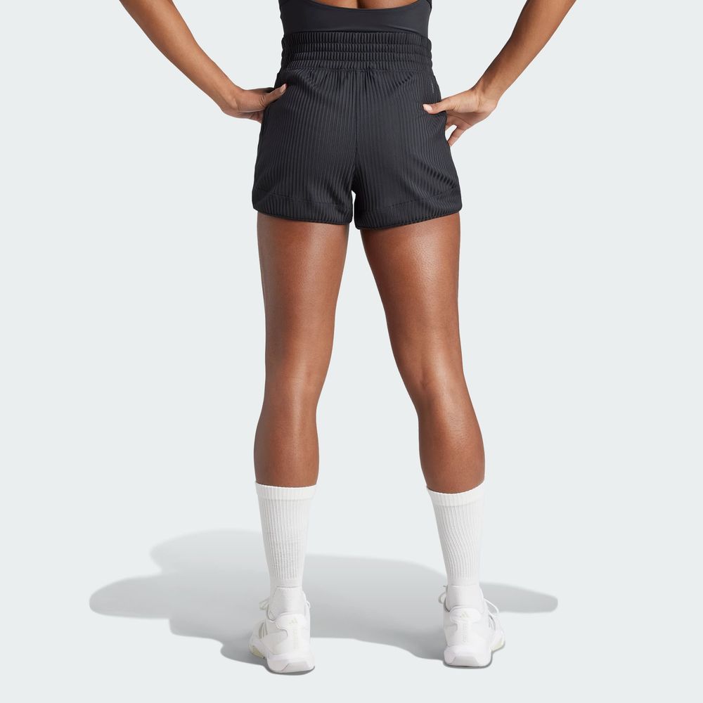 Foto 6 pulgar | Shorts Pacer All Gym Seasonal Rib Corte Alto 3 Franjas Adidas Negro Mujer