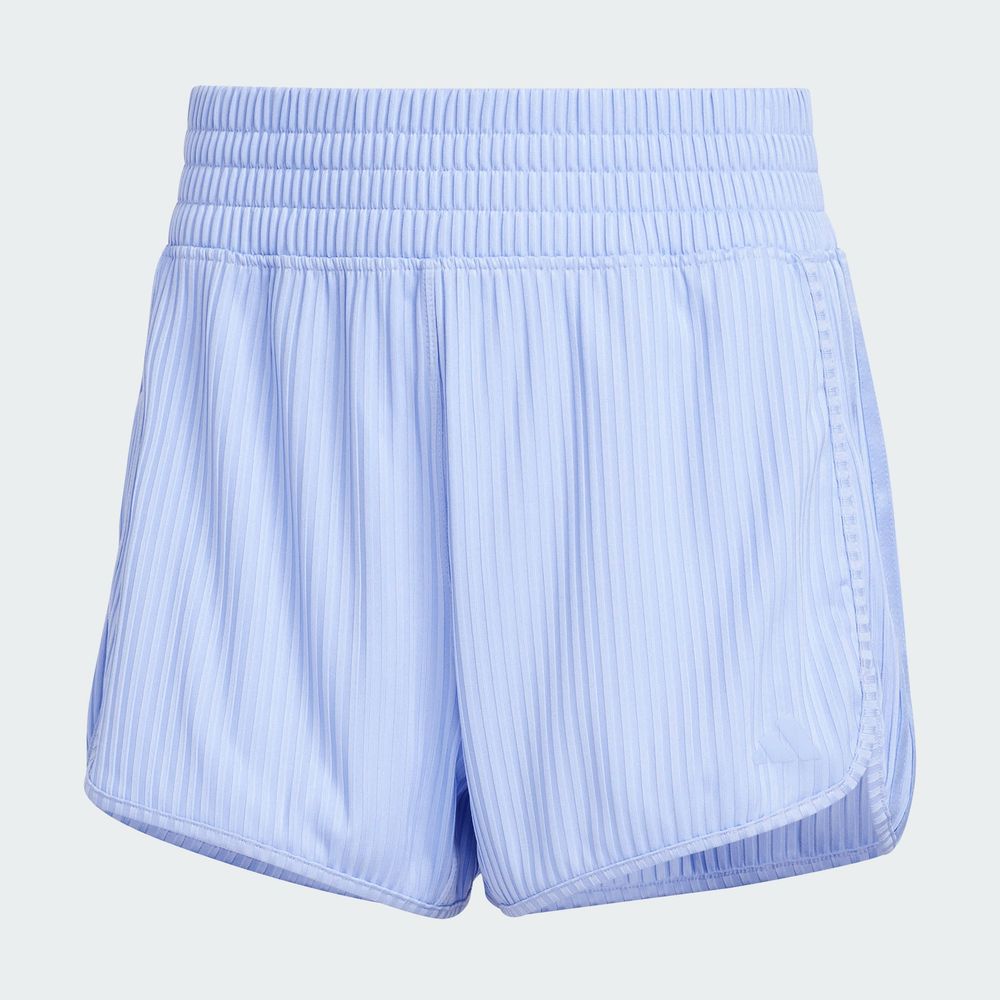 Foto 4 pulgar | Shorts Pacer All Gym Seasonal Rib Corte Alto 3 Franjas Adidas Azul Mujer
