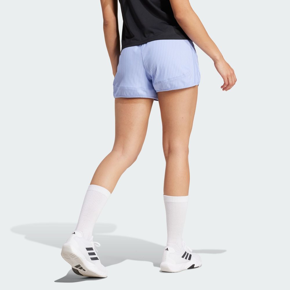 Foto 6 pulgar | Shorts Pacer All Gym Seasonal Rib Corte Alto 3 Franjas Adidas Azul Mujer