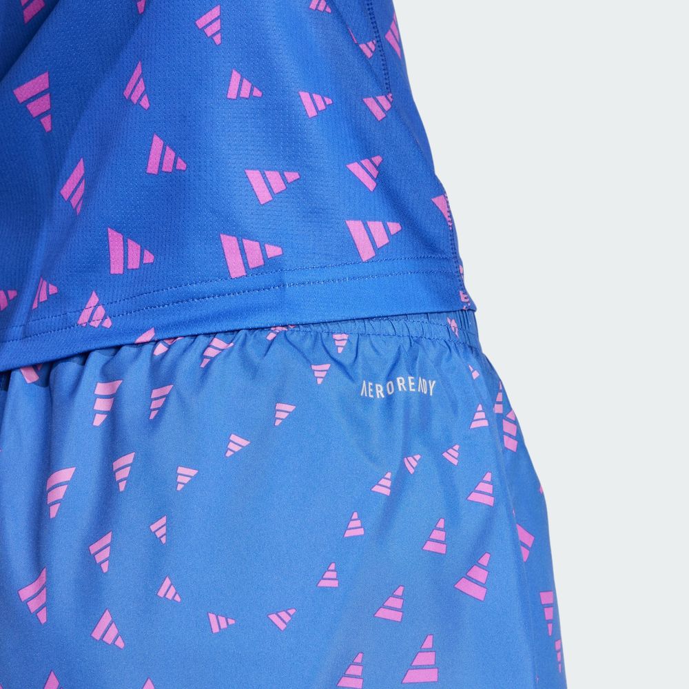 Foto 9 pulgar | Shorts Run It Aeroready Adidas Azul Mujer