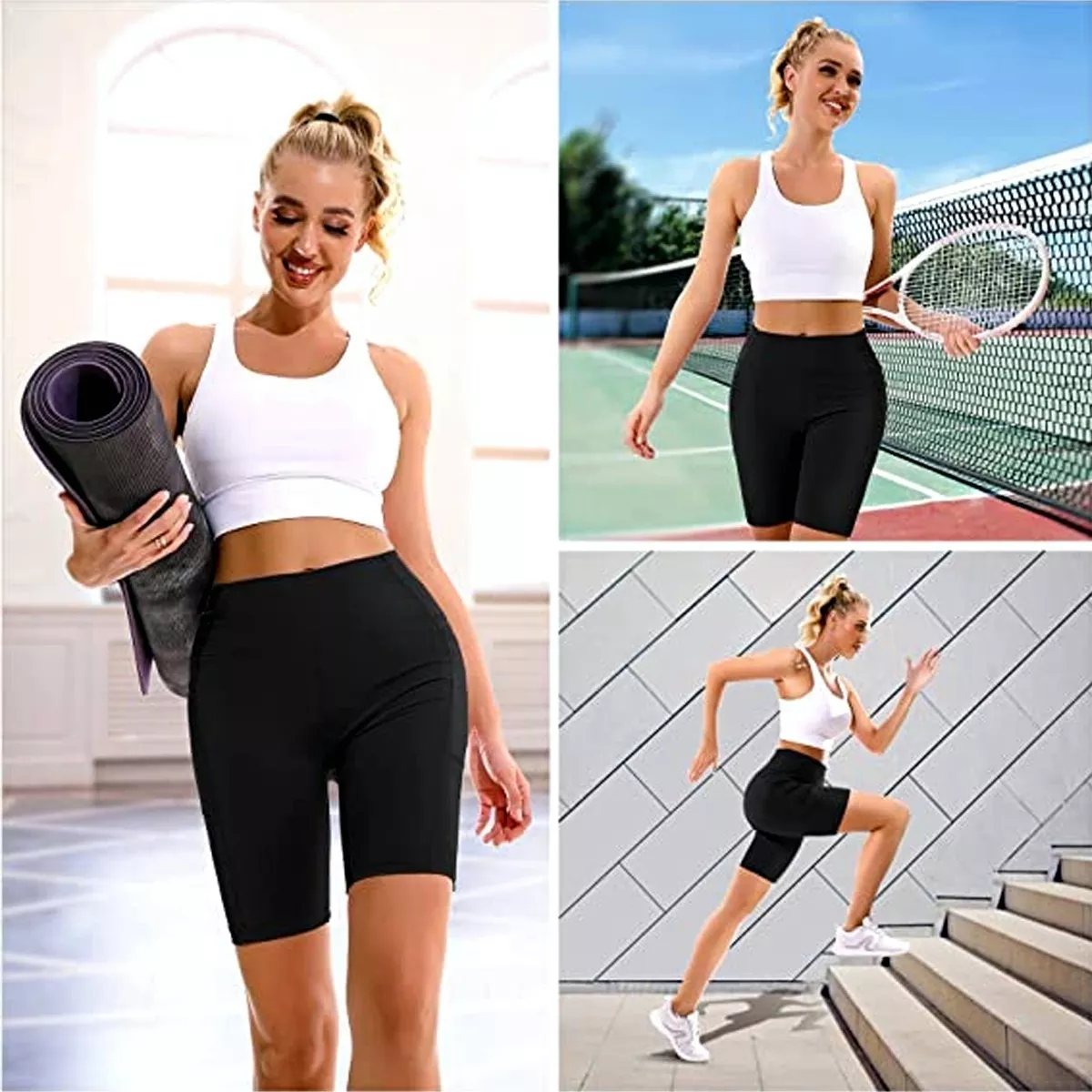 Foto 2 | Short Licra Deportiva Gym Correr Super Calidad Bolsa Celulartalla M  Eo Safe Imports Esi-14934 Negro