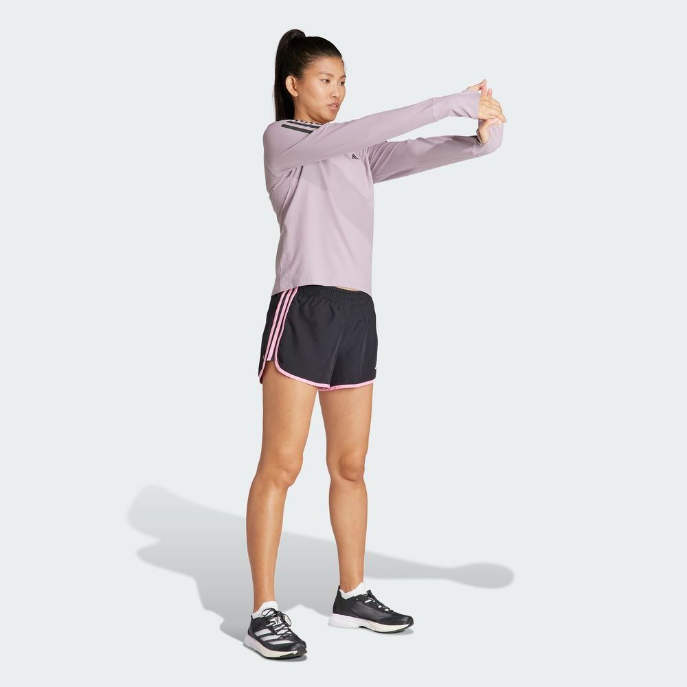Foto 7 pulgar | Shorts De Running Marathon 20 Adidas Negro Mujer