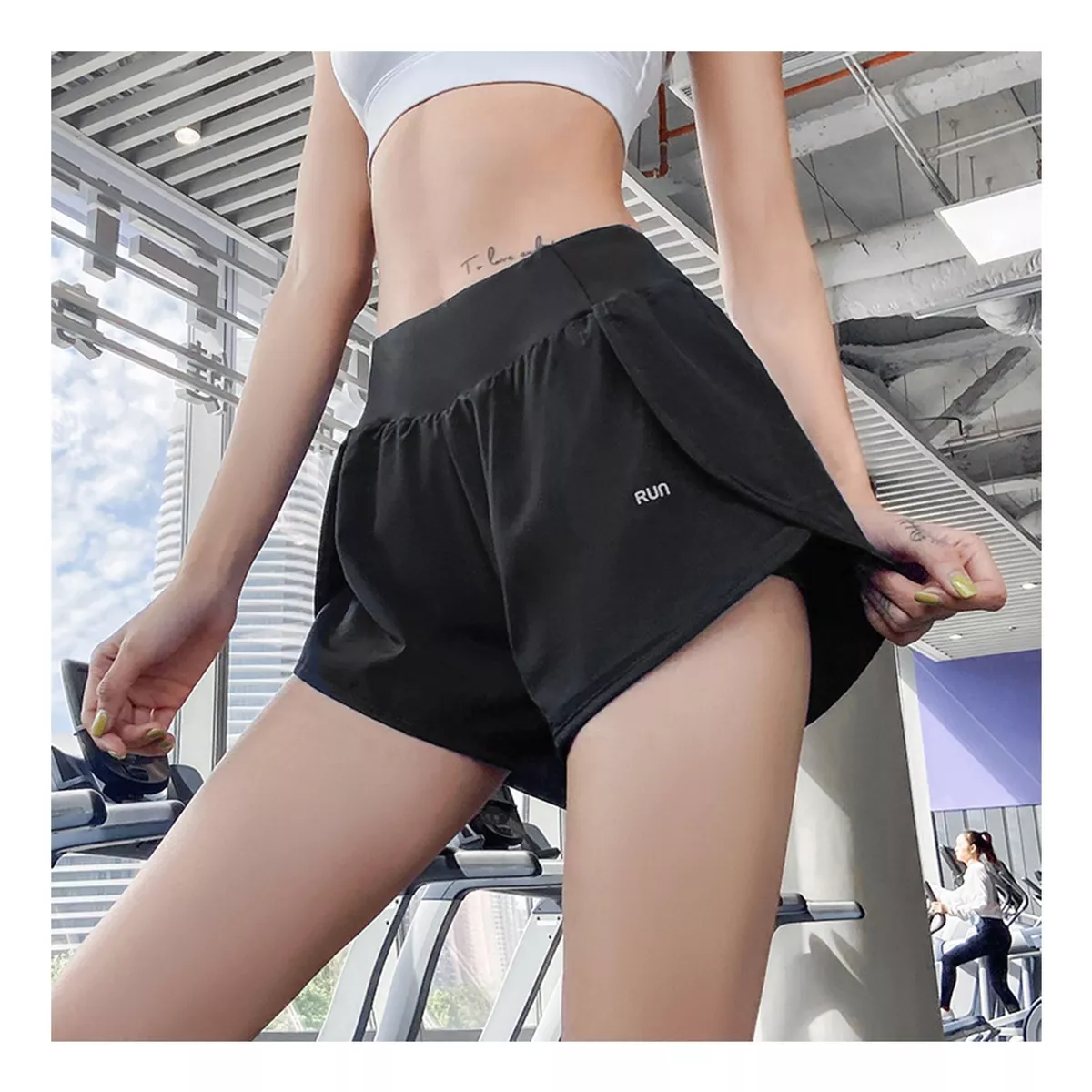 Foto 4 pulgar | 3 En 1 Gym Short Licra Deportiva De Doble Capa Con Bolsillo  Talla L Eo Safe Imports Esi-14930 Negro