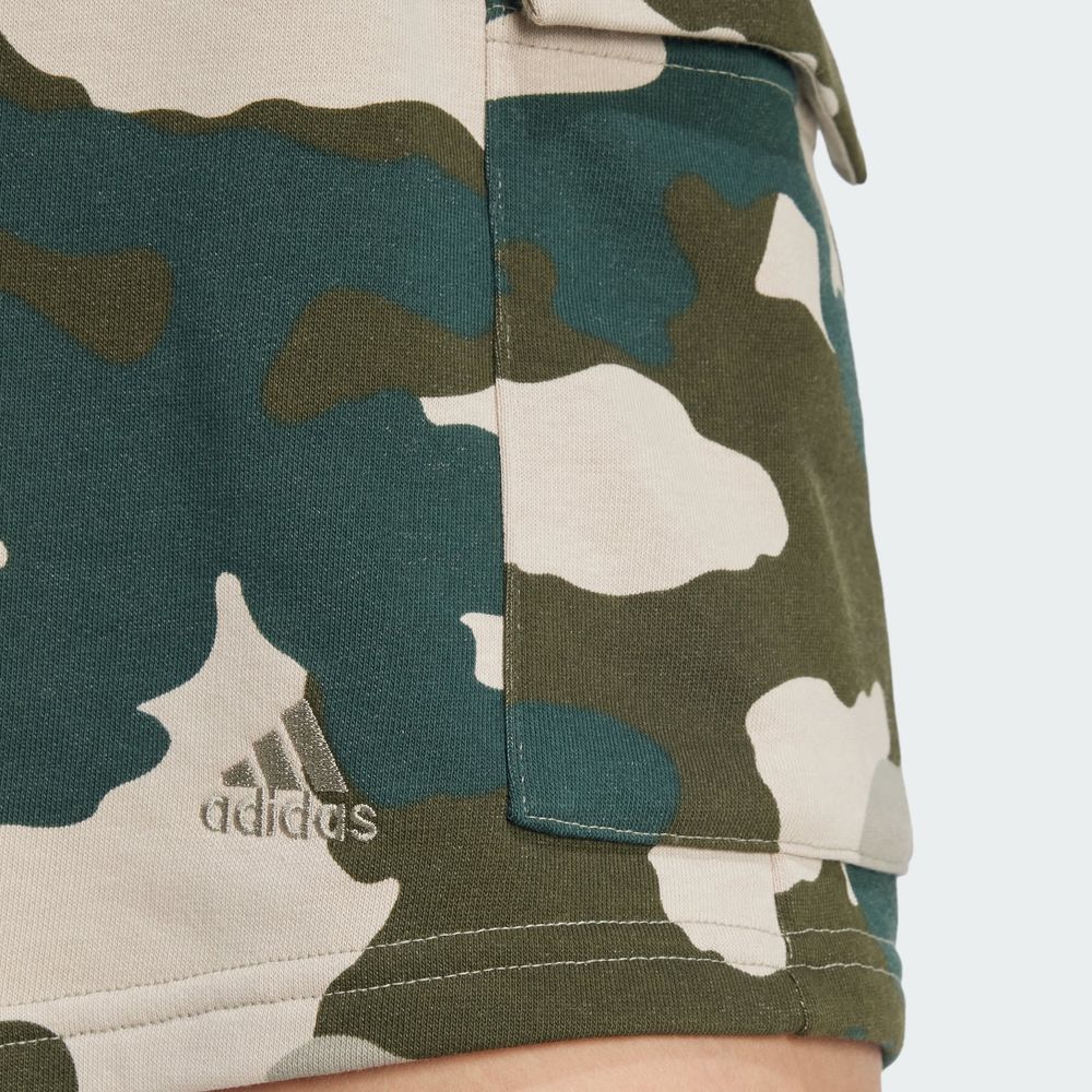 Foto 9 pulgar | Shorts Cargo Essentials 3 Franjas Estampado De Camuflaje Adidas Verde Mujer