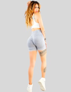 Foto 3 | Biker Short Mujer Stretch Shore Dama Sh-054 Gris Claro Chores Gym Talle Alto