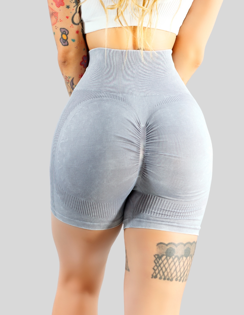 Foto 6 pulgar | Biker Short Mujer Stretch Shore Dama Sh-054 Gris Claro Chores Gym Talle Alto
