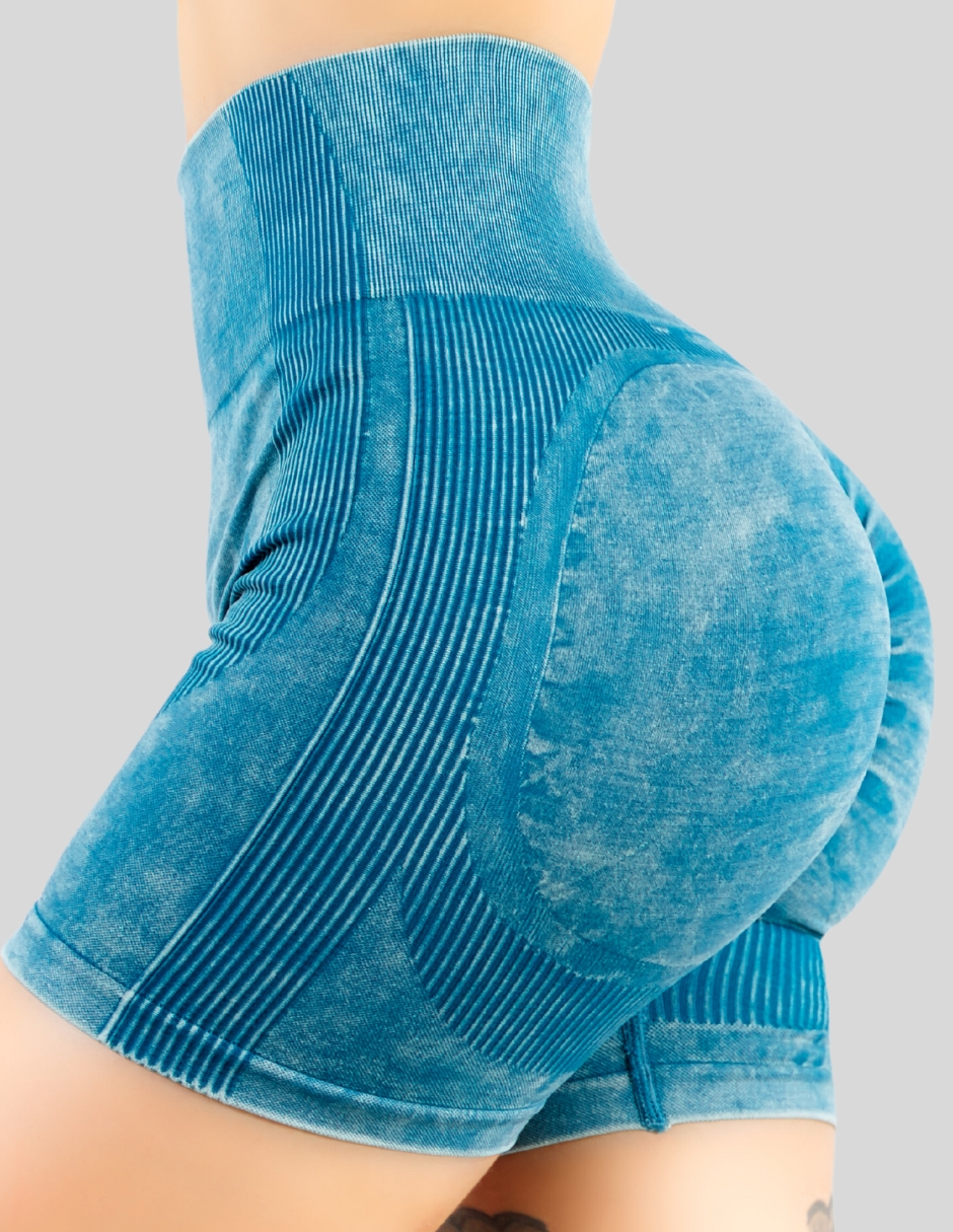 Foto 7 pulgar | Biker Short Mujer Stretch Shore Dama Sh-054 Azul Chores Gym Talle Alto