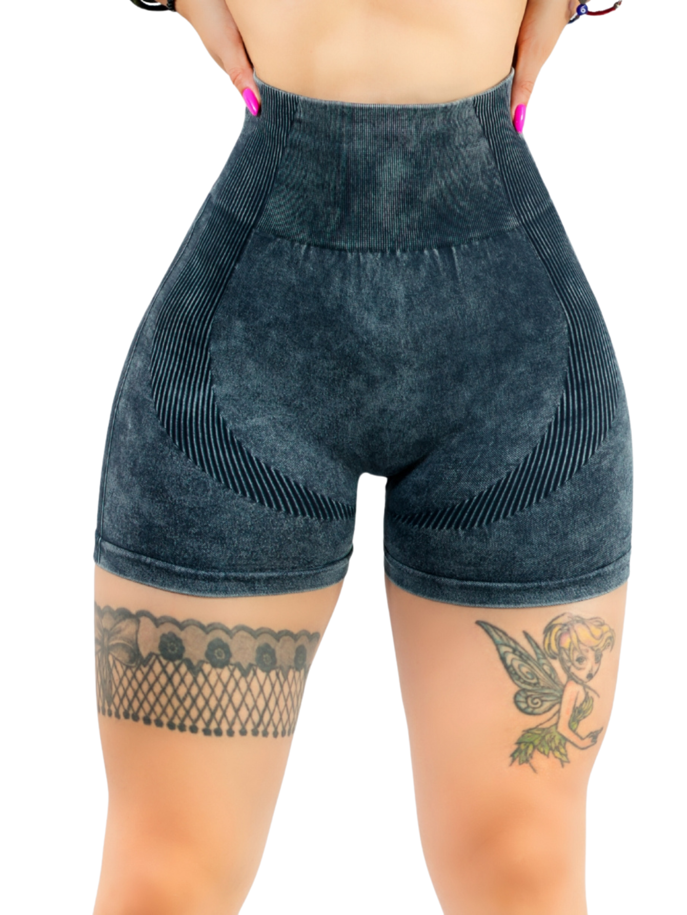 Foto 2 pulgar | Biker Short Mujer Stretch Shore Dama Sh-054 Gris Oscuro Chores Gym Talle Alto