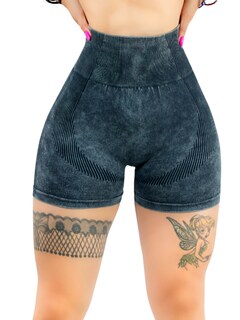 Foto 1 | Biker Short Mujer Stretch Shore Dama Sh-054 Gris Oscuro Chores Gym Talle Alto