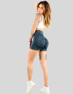 Foto 3 | Biker Short Mujer Stretch Shore Dama Sh-054 Gris Oscuro Chores Gym Talle Alto