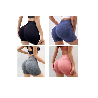 Foto 2 | 4pz Shorts Licra Deportivo Mujer Yoga Gym Correr Talla L/xl Eo Safe Imports Esi-15941 Multicolor