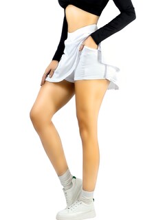 Foto 1 | Falda Short De Mujer Deportiva O Casual Sh-038-3 Color Blanco Con Bolsillo Interior Y Banda De Cintura Ancha