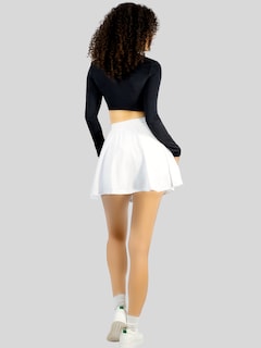 Foto 3 | Falda Short De Mujer Deportiva O Casual Sh-038-3 Color Blanco Con Bolsillo Interior Y Banda De Cintura Ancha