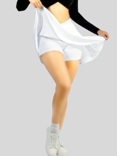 Foto 5 | Falda Short De Mujer Deportiva O Casual Sh-038-3 Color Blanco Con Bolsillo Interior Y Banda De Cintura Ancha