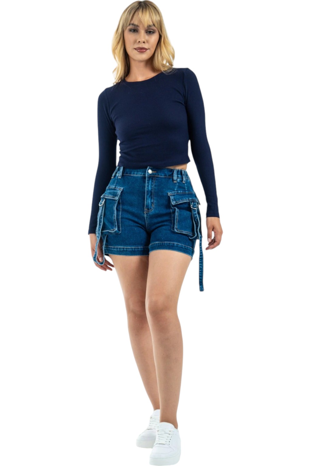 Foto 1 | Short Cargo De Mezclilla Para Mujer