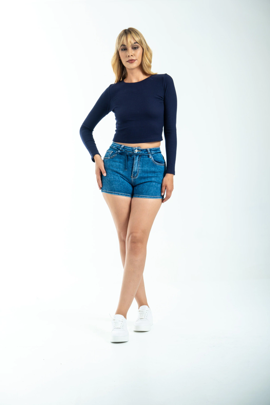 Foto 2 | Short Dama Urbano De Mezclilla Mujer