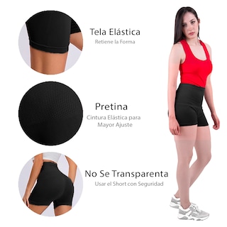 Foto 6 | Short Licra Negro para Mujer