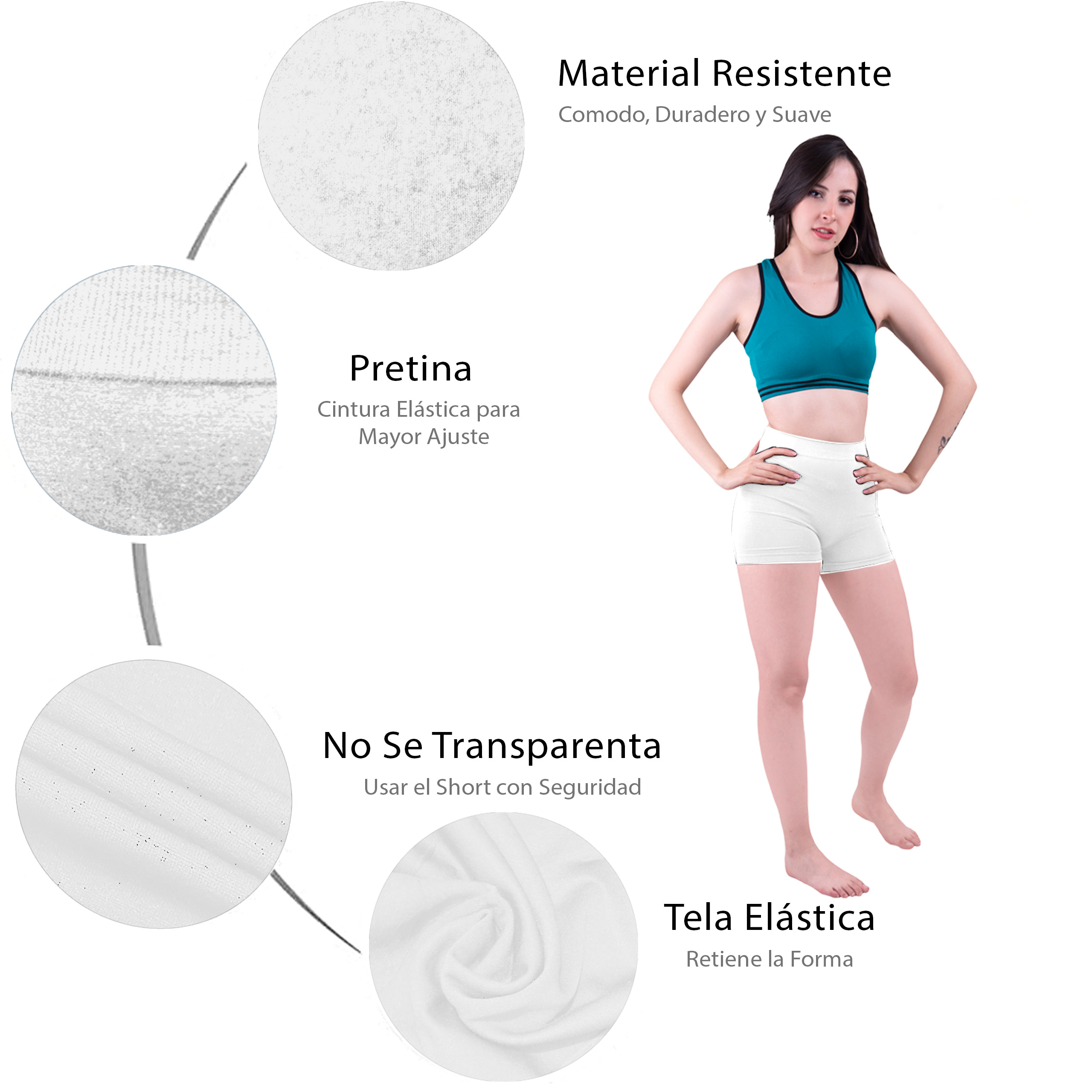Foto 7 pulgar | Short Dahirim Store Blanco para Mujer