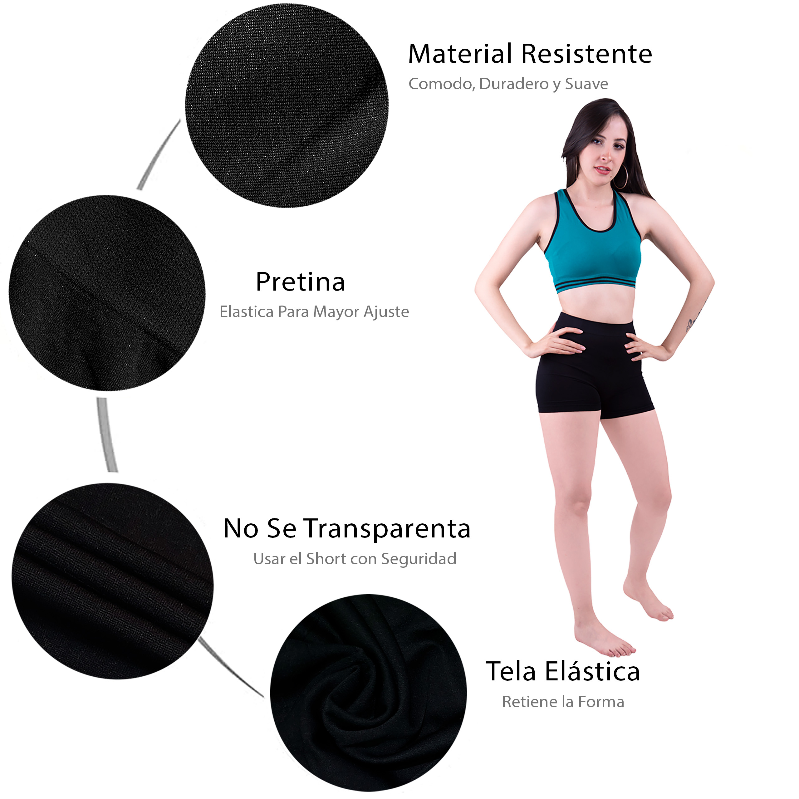 Foto 6 | Short Dahirim Store Negro para Mujer
