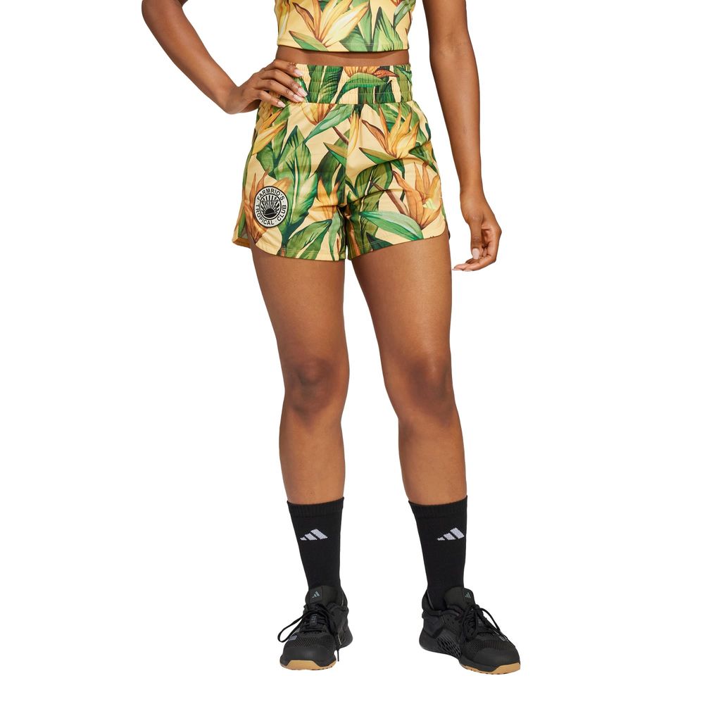 Foto 3 pulgar | Shorts Pacer Adidas X Farm Rio Adidas Amarillo Mujer