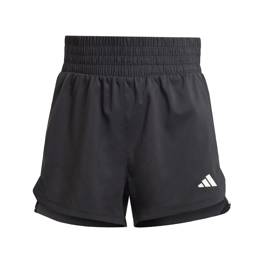 Shorts Pacer Training 3 Franjas Tejidos Corte Alto Adidas Negro Mujer
