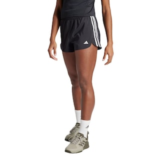 Foto 2 | Shorts Pacer Training 3 Franjas Tejidos Corte Alto Adidas Negro Mujer