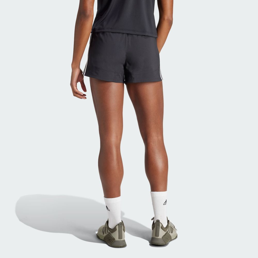 Foto 5 pulgar | Shorts Pacer Training 3 Franjas Tejidos Corte Alto Adidas Negro Mujer