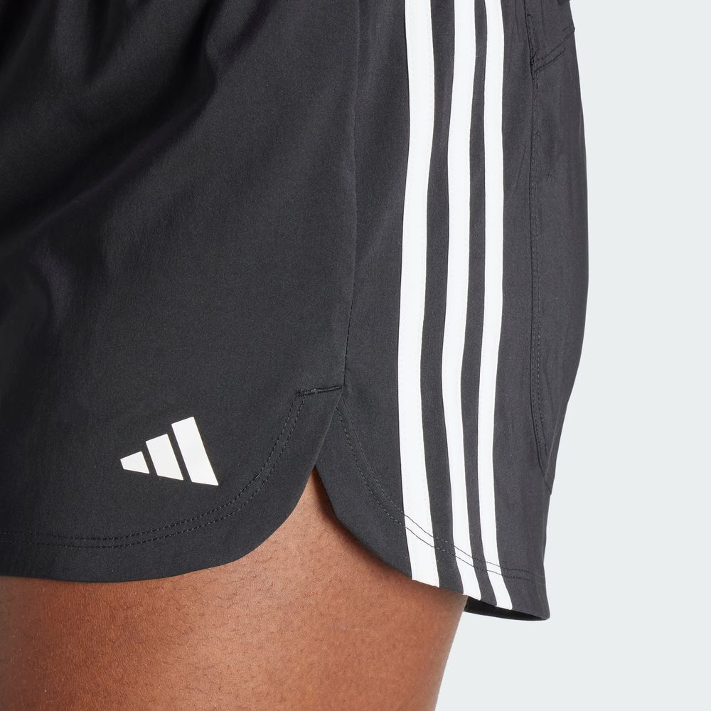 Foto 6 | Shorts Pacer Training 3 Franjas Tejidos Corte Alto Adidas Negro Mujer