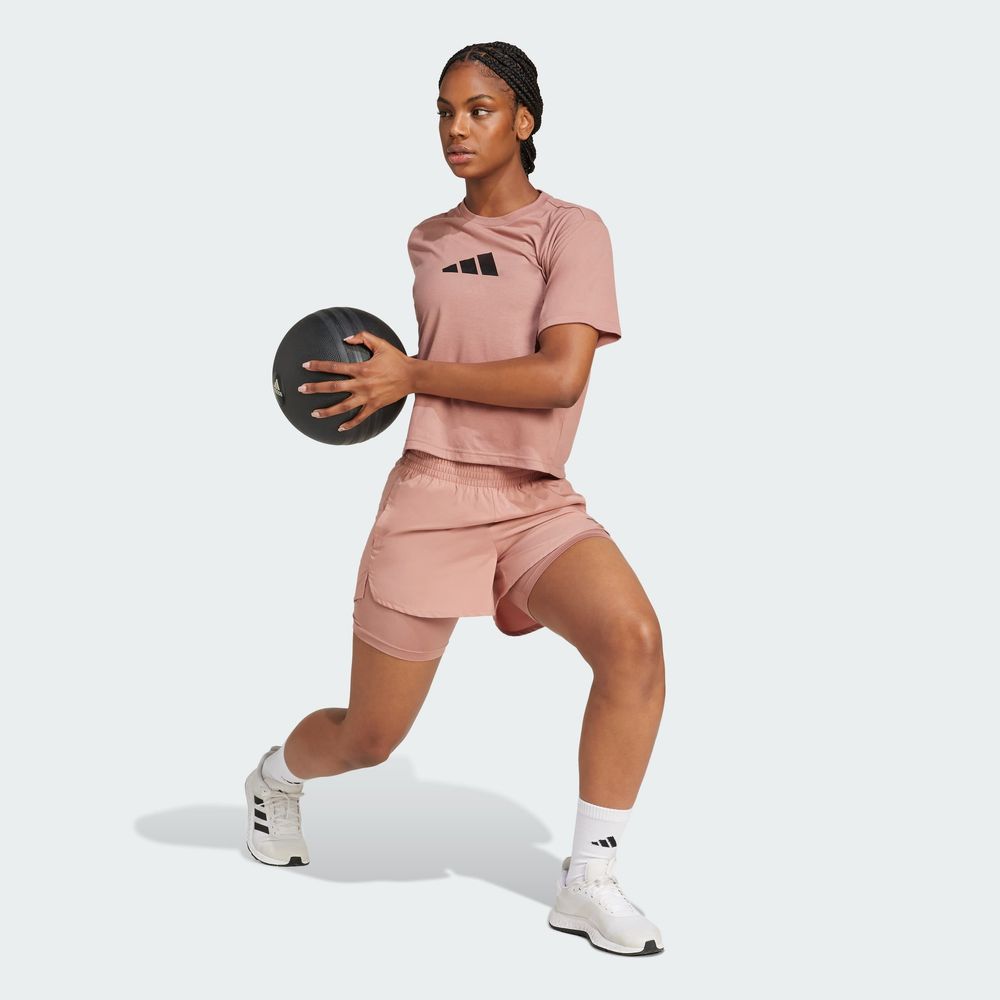 Foto 6 pulgar | Shorts Aeroready 2 En 1 Adidas Rosa Mujer