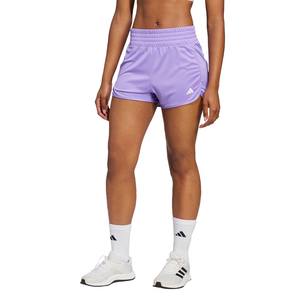 Foto 3 pulgar | Shorts Pacer Essentials Tejidos Corte Alto Adidas Violeta Mujer