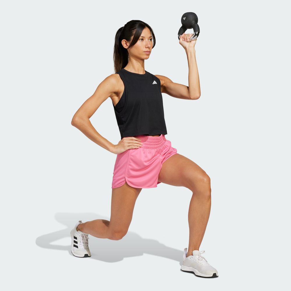 Foto 6 pulgar | Shorts Pacer Essentials Tejidos Corte Alto Adidas Rosa para Mujer