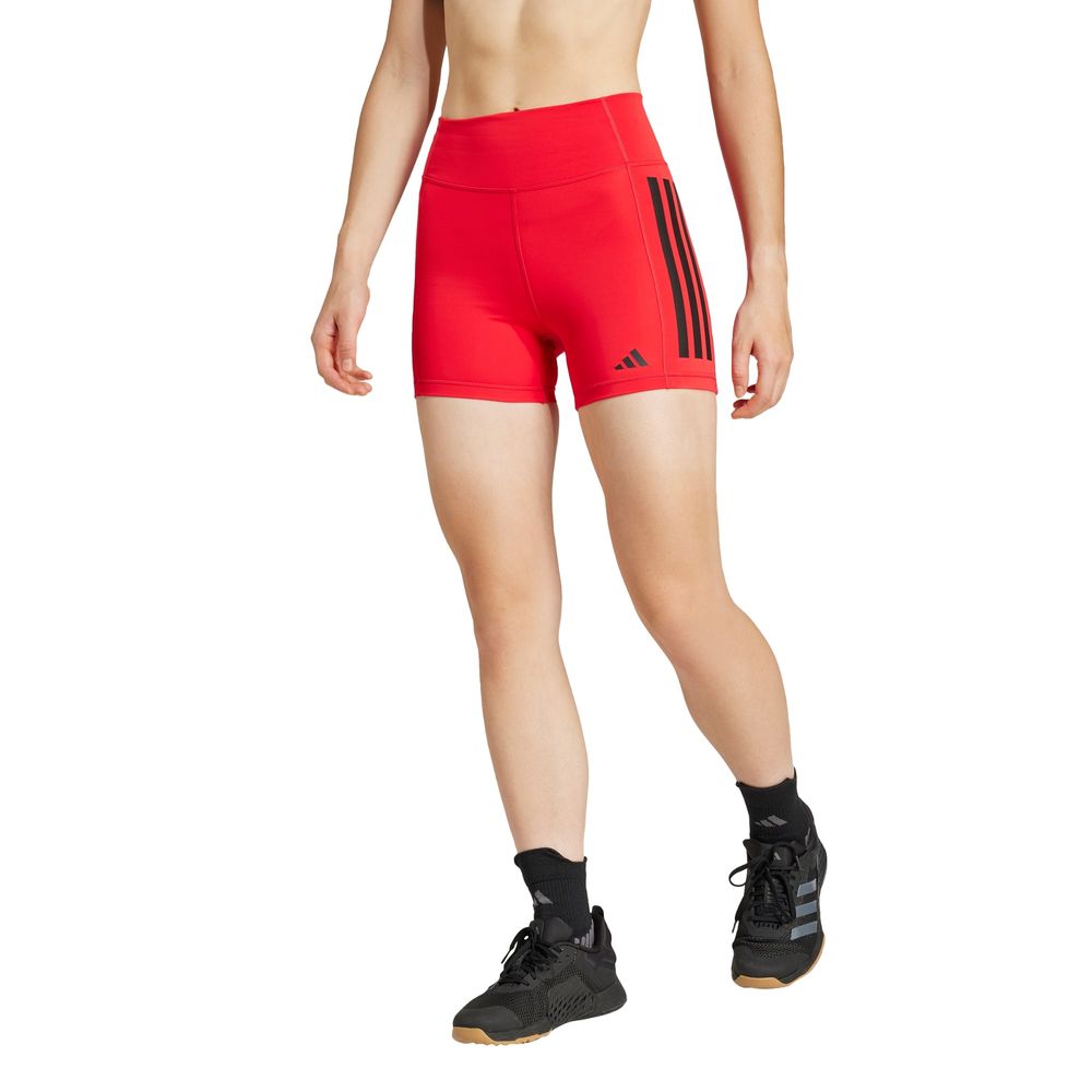 Foto 3 pulgar | Short 1/4 Optime 3 Franjas Adidas Rojo para Mujer