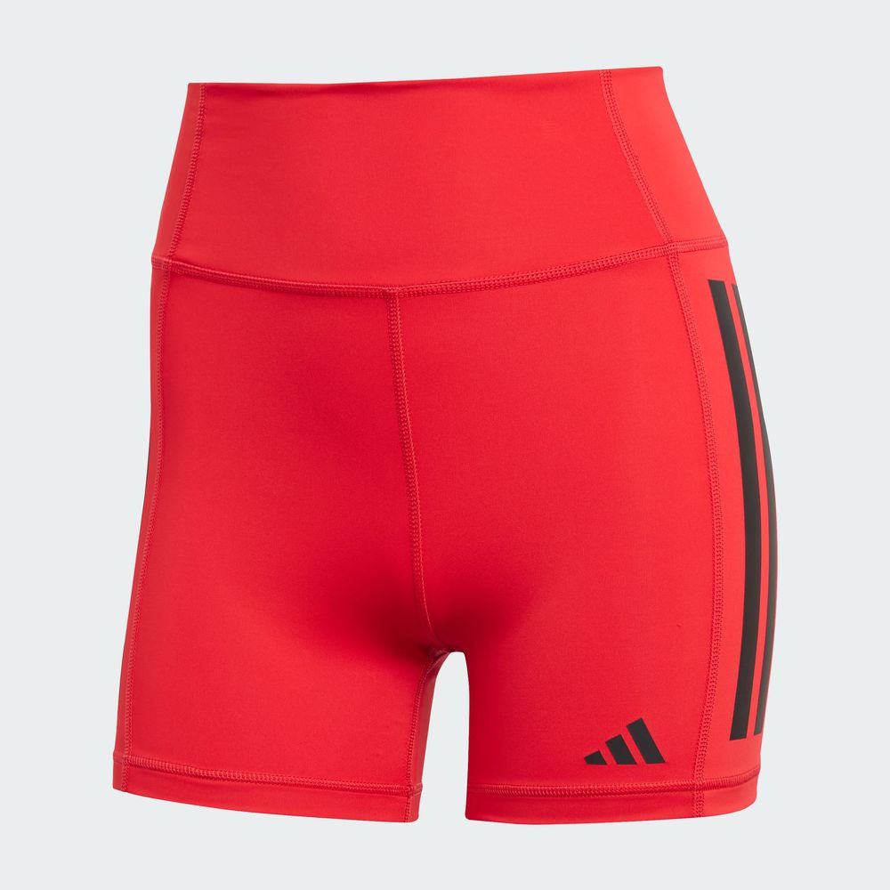 Foto 4 pulgar | Short 1/4 Optime 3 Franjas Adidas Rojo para Mujer