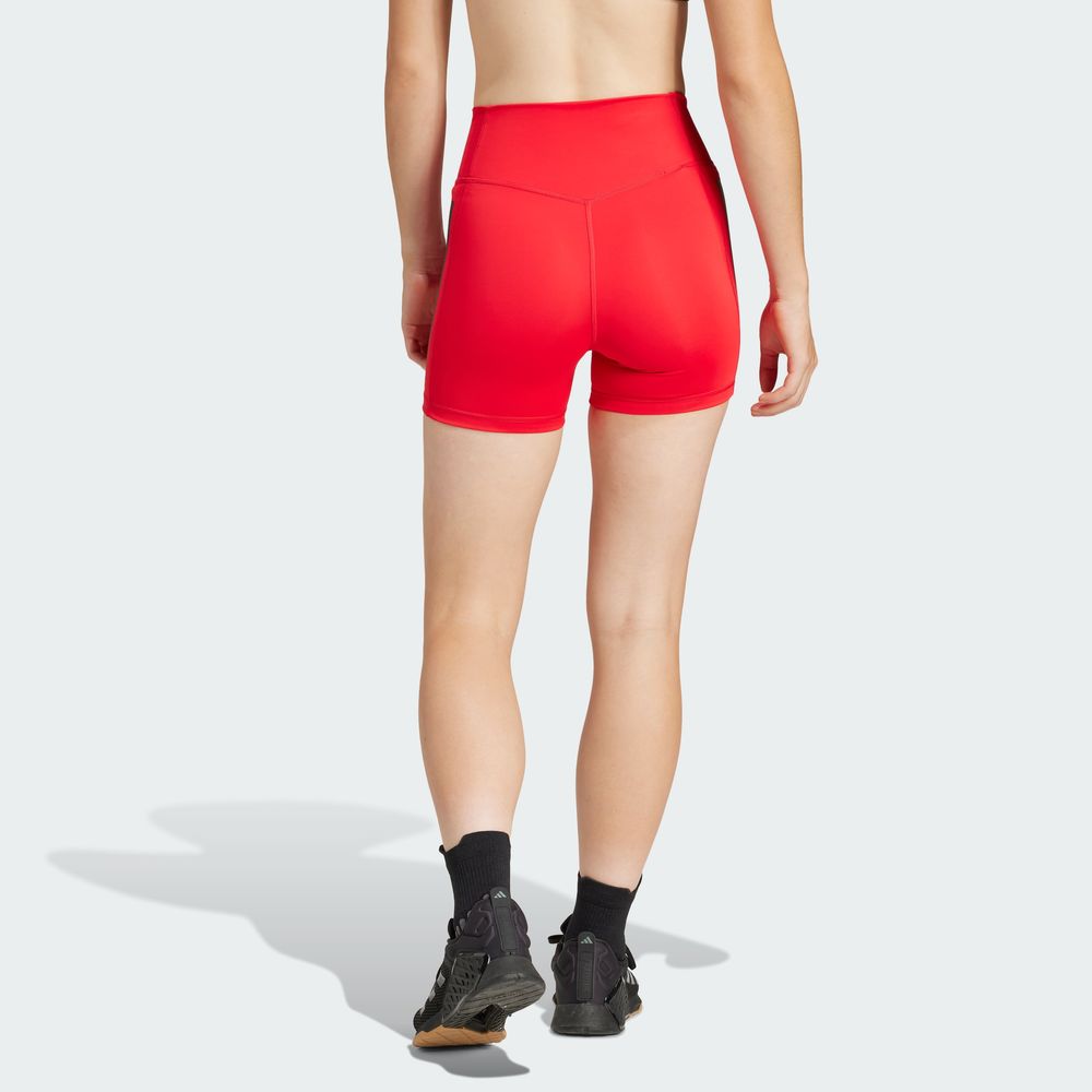 Foto 5 pulgar | Short 1/4 Optime 3 Franjas Adidas Rojo para Mujer