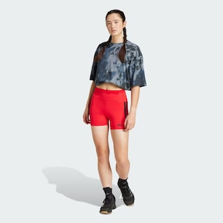 Foto 6 | Short 1/4 Optime 3 Franjas Adidas Rojo para Mujer