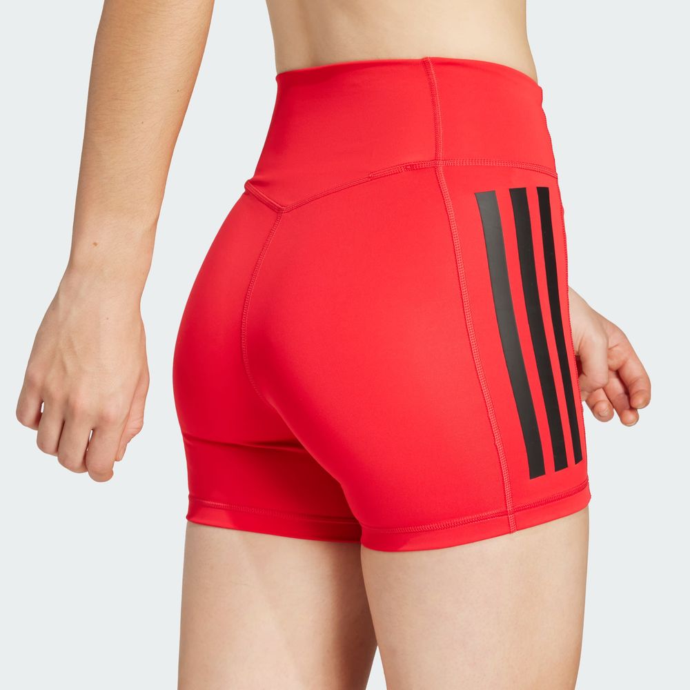 Foto 9 pulgar | Short 1/4 Optime 3 Franjas Adidas Rojo para Mujer