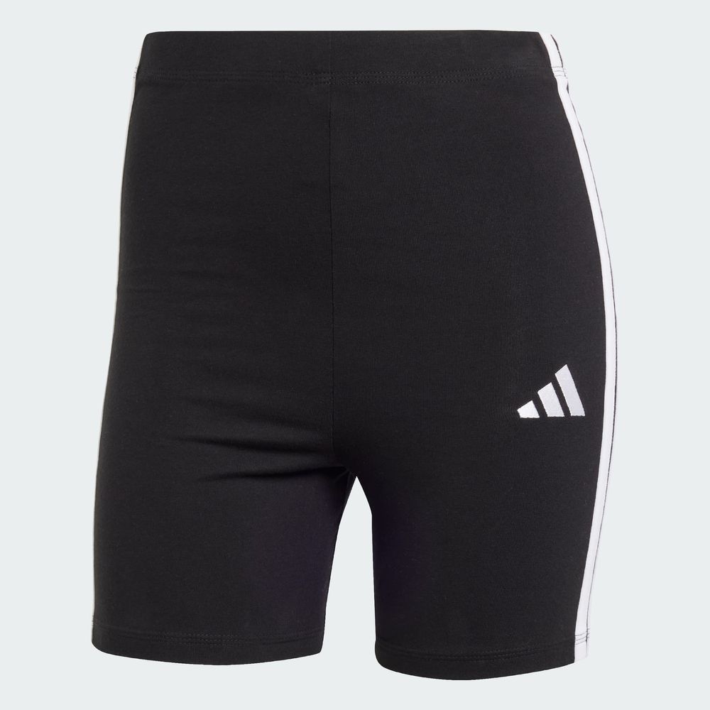 Foto 4 pulgar | Biker Shorts Essentials 3 Franjas Corte Alto Adidas Negro para Mujer