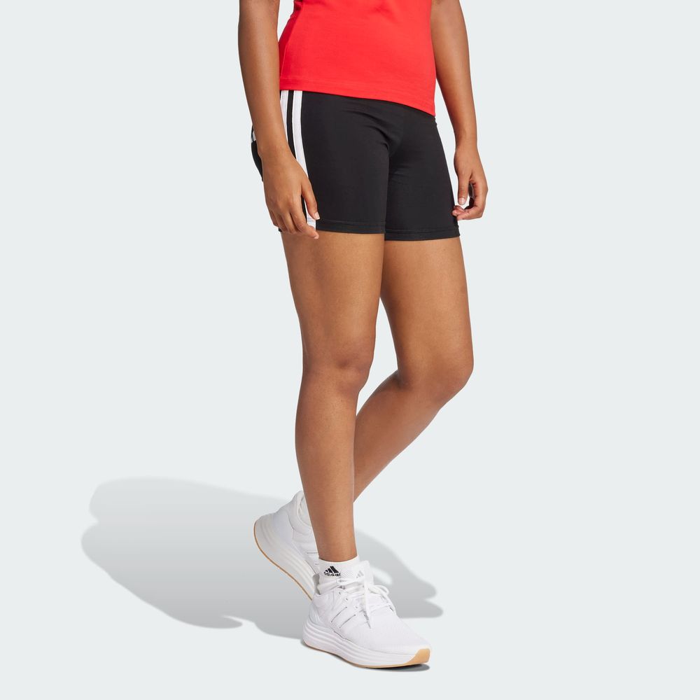 Foto 6 pulgar | Biker Shorts Essentials 3 Franjas Corte Alto Adidas Negro para Mujer