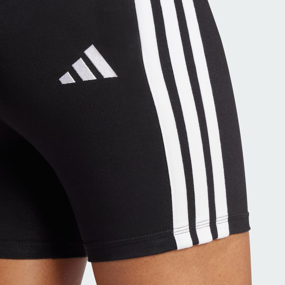 Foto 7 pulgar | Biker Shorts Essentials 3 Franjas Corte Alto Adidas Negro para Mujer