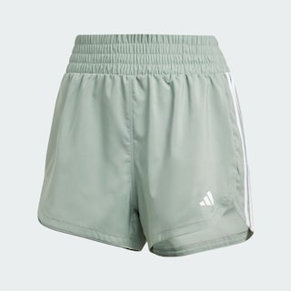 Foto 3 | Shorts Adidas Pacer Training 3 Franjas Tejidos Corte Alto Verde para Mujer