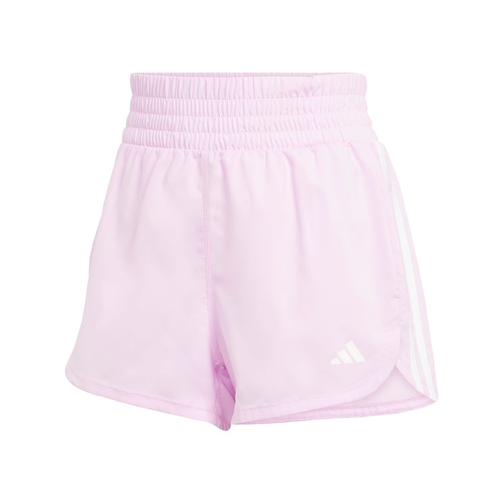 Foto 2 pulgar | Shorts Pacer Training 3 Franjas Tejidos Corte Alto Adidas Violeta Mujer