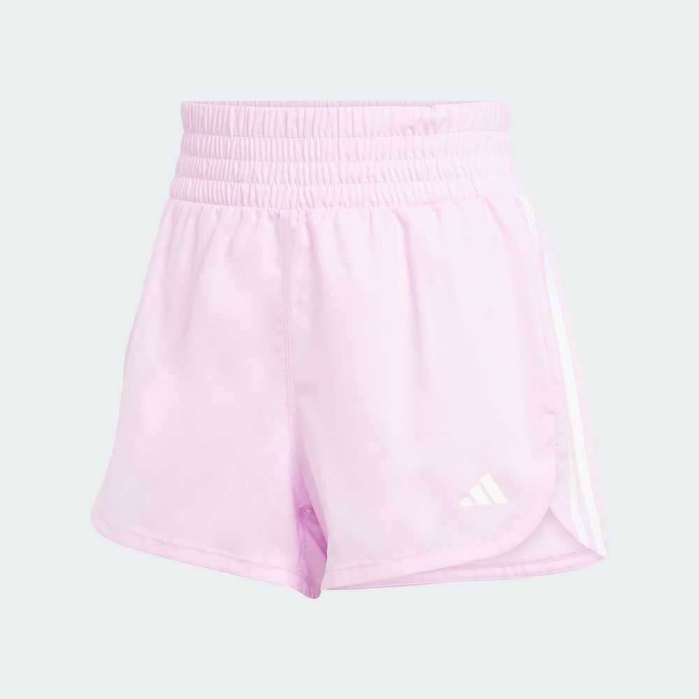 Foto 4 pulgar | Shorts Pacer Training 3 Franjas Tejidos Corte Alto Adidas Violeta Mujer