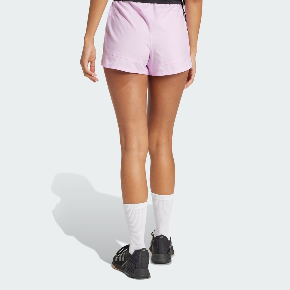Foto 5 pulgar | Shorts Pacer Training 3 Franjas Tejidos Corte Alto Adidas Violeta Mujer