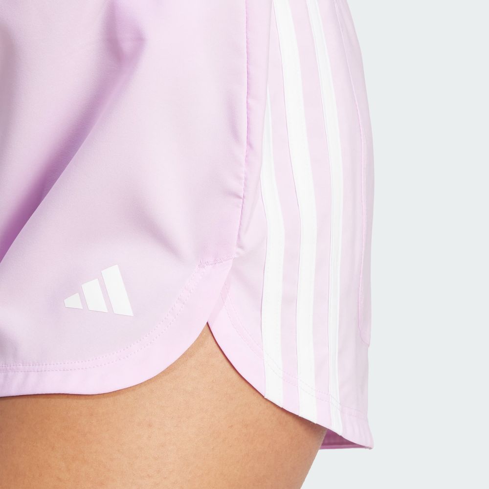 Foto 6 | Shorts Pacer Training 3 Franjas Tejidos Corte Alto Adidas Violeta Mujer