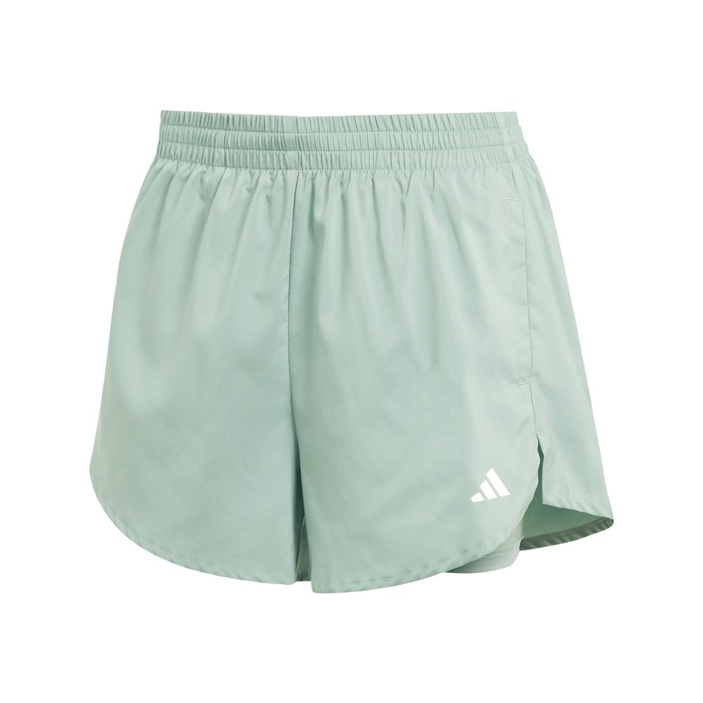 Foto 2 pulgar | Shorts Aeroready 2 En 1 Adidas Verde Mujer